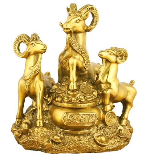 铜三羊开泰摆件 祥瑞纳福的家居工艺珍品